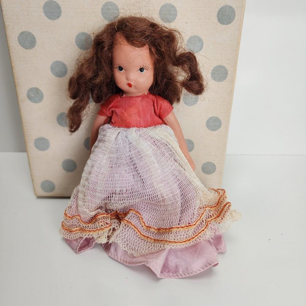 Vintage 1949 Nancy Ann Storybook Bisque Doll #154 Curly Locks w/ Original Box